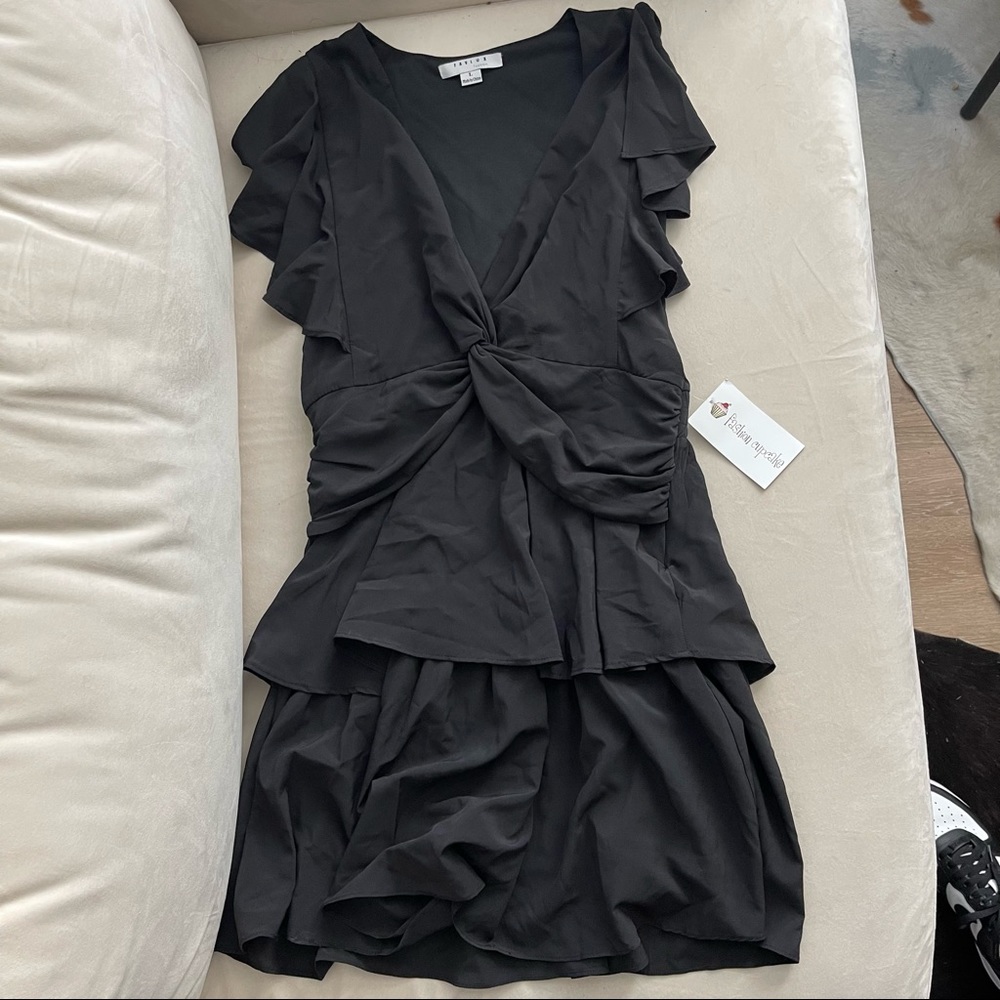 Black ruffle dress